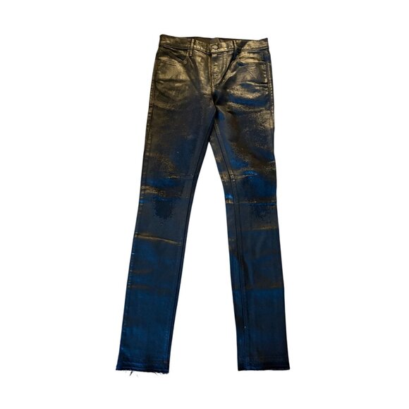 RtA Distressed Coated Skinny Jeans in Black - Picture 1 of 10